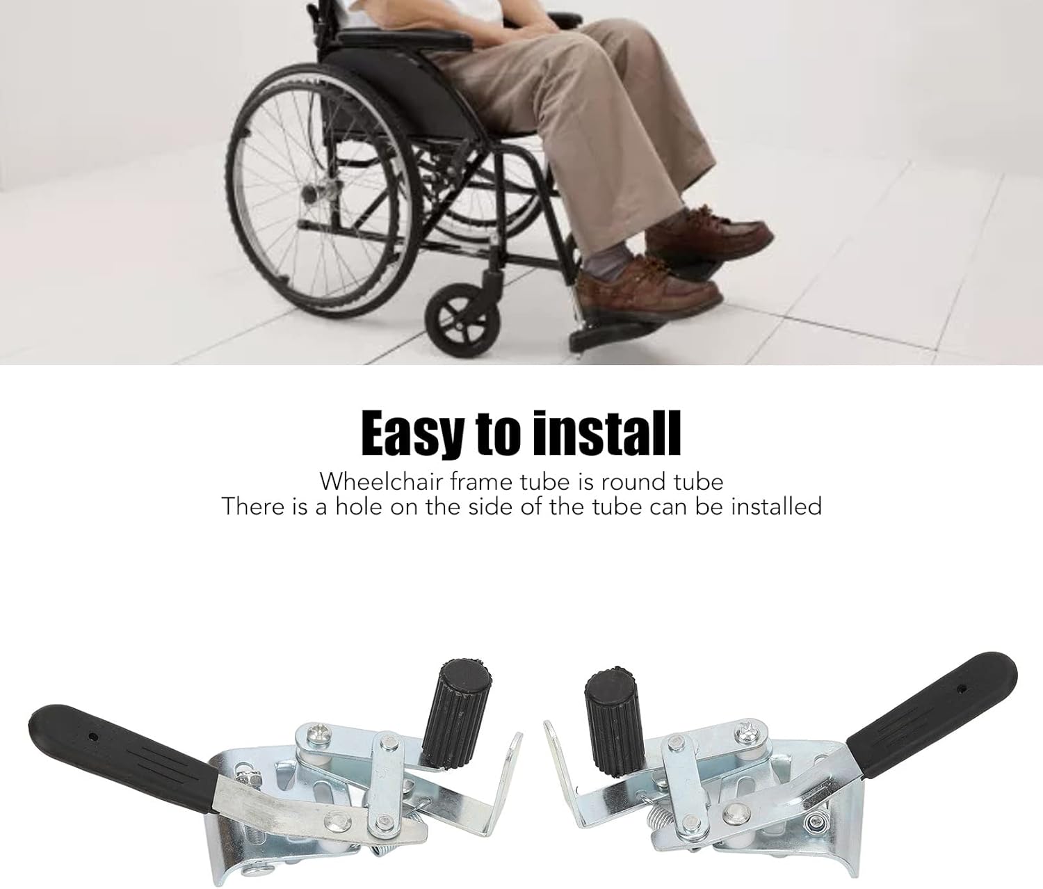 1 Pair Handbrake for Wheelchair, Wheelchair Handbrake Spare Parts for Wheelchair High Aluminium