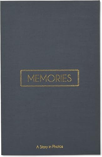 Memories 01-DS-39331 - Álbum de fotos de mesa auxiliar, capacidad para 180 fotos de 4 x 6 pulgadas, lino gris