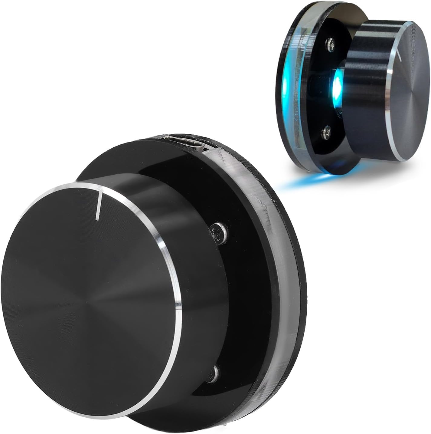 USB Volume Control Knob, RGB Light Multimedia Volume Remote Control Adjuster, 360° Rotating Audio Remote Volume Control Adapter