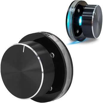 USB volume control knob, external media adjustment controller with RGB light compatible with cell phones, tablets, laptops, a