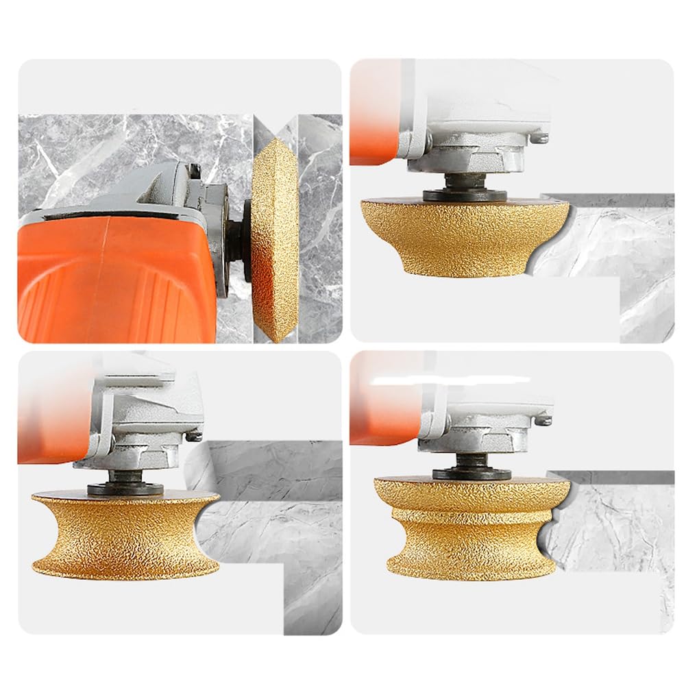5-50 MM Brazing Parallel Diamond Edge Profile Grinding Wheel Vacuum Parallel-Shaped Demi-bullnose Edge Profile Grinding Disc (40mm)