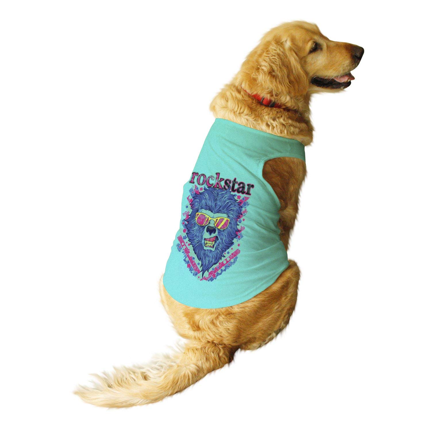 Ruse. Pet Rockstar Loin Printed Round Neck Sleeveless Vest Tank T-Shirt/Tees for Dog Clothes Summer Apparel./Large (Full Grown Desi/Stray, Doberman etc.) (B07NNSKJ3Y) Amazon Price History, Amazon Price Tracker