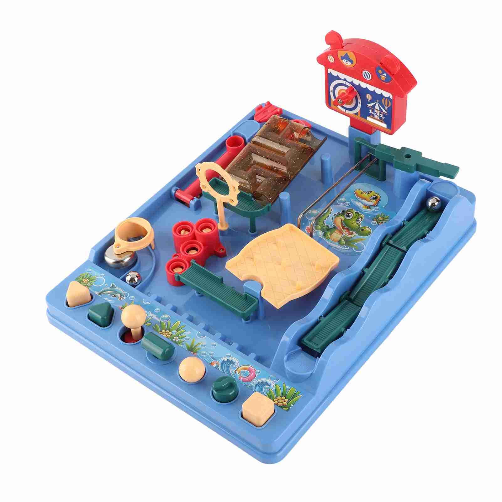 Mini parco acquatico portatile Labirinto da tavolo Gioco da tavolo Giocattolo per la famiglia Bambini adulti Viaggi per feste Eco-friendly Bordi lisci 31,5x27x10 cm