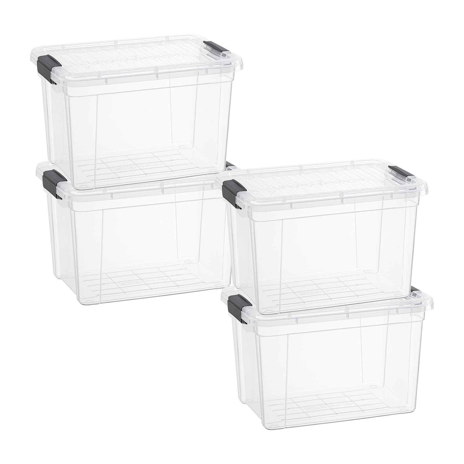 Superio 4.75 Quart Clear Plastic Storage Boxes with Lids, Stackable Organizer Containers, BPA-Free Storage Bins for Home, Office, School &amp; Dorm, 4 Pack