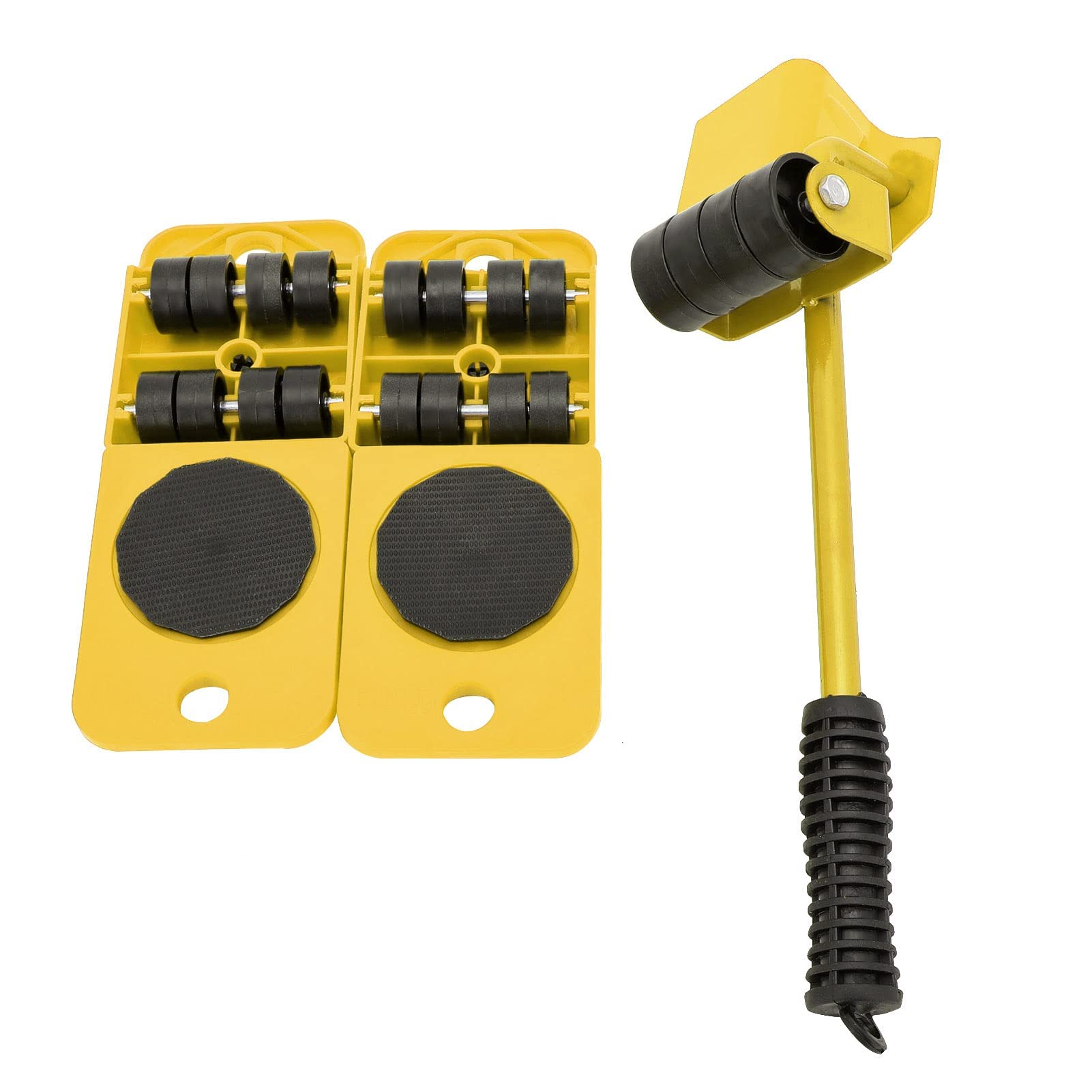 TrintionFurniture Sliders Moving Wheels Kit - Furniture Lifter Casters Kits with 360 Degree Rotatable Pads for Heavy Appliances Yellow