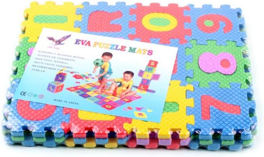 36Pcs Mini Number Alphabet,Toddle Alphabet Puzzle Table Mat for Learning, Baby Foam Play Mat for Early Childhood Education