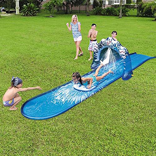 Tablecloth Waterglijbanen Dubbele Lane Slip Gazon Waterglijbaan, Tuin Opblaasbaar Splash Zwembad, Racing Lanes Lange… - Image 3