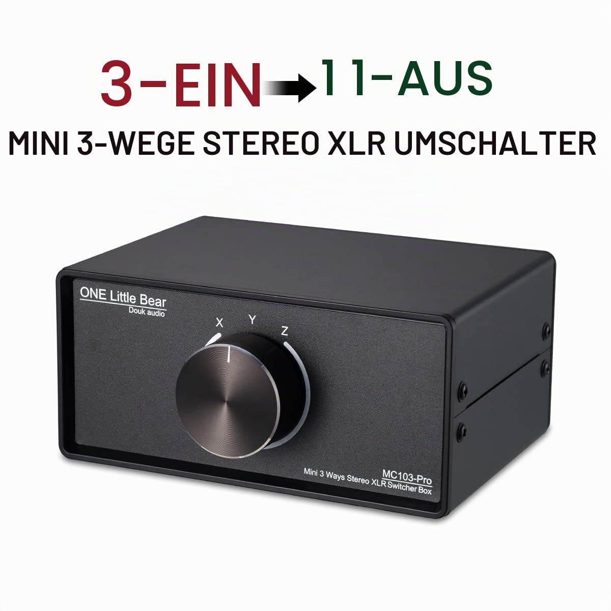 Nobsound 3-IN-1-OUT XLR Audio Switch ; Balanced Audio Converter ; 3-Way Stereo Passive Audio Selector Switcher (MC103 Pro 3-IN)