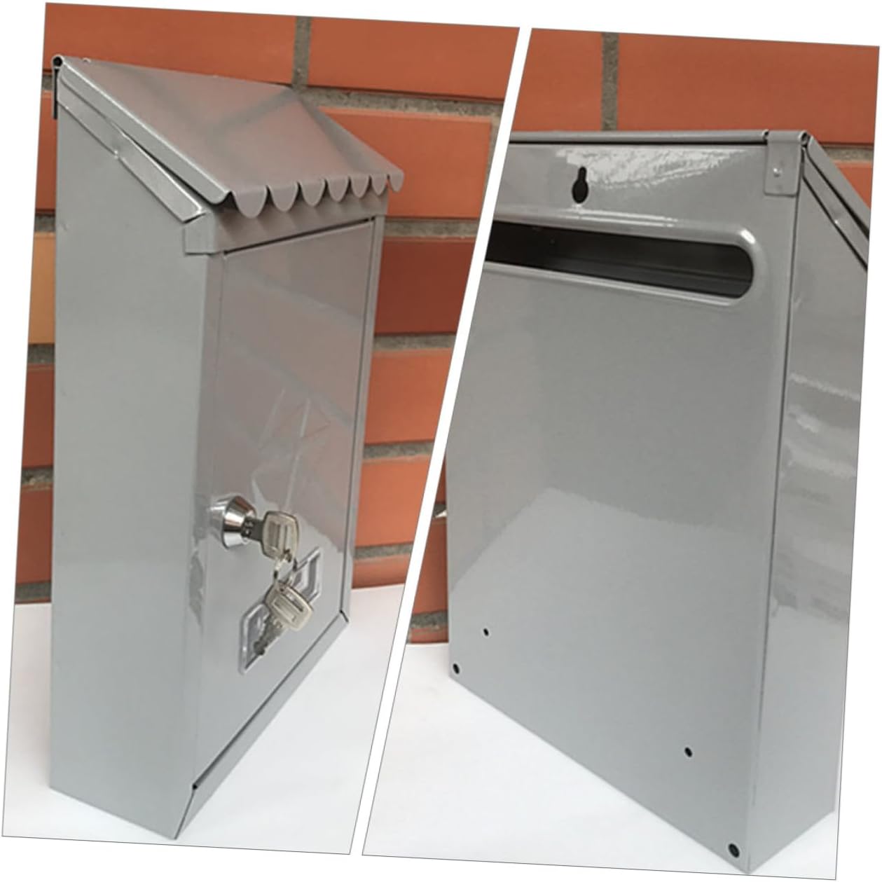 Vintage European Style Metal Mailbox Wall-Mount Outdoor Letter Box with Lock Weatherproof Tinplate Parcel Box for Home and Garden Decoration