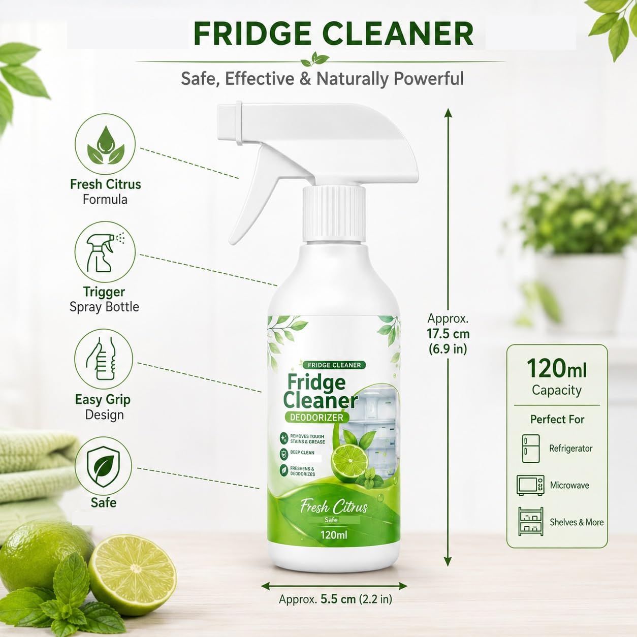 Deep-Clean Kühlschrankreiniger-Spray, schnelle gründliche Reinigung. (5PCS)
