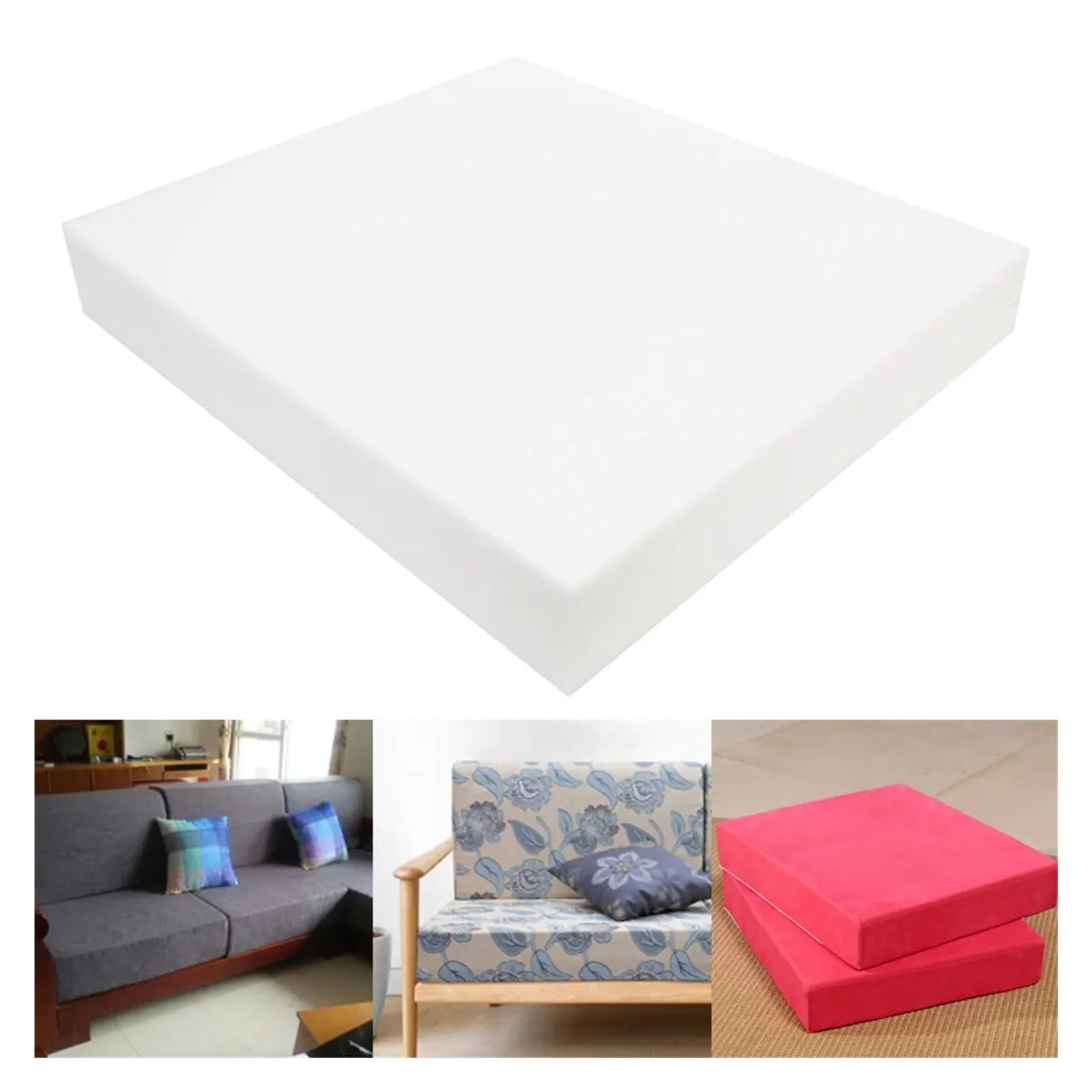 Schaumstoff Selbstklebend 2,5 cm 5 cm Dicker quadratischer Sitzschaumstoff mit weißer Dichte, Sitzpolster, Ersatzpolster, Stuhlpolster for Polsterung Und Sitzkissen(5x40x40cm)