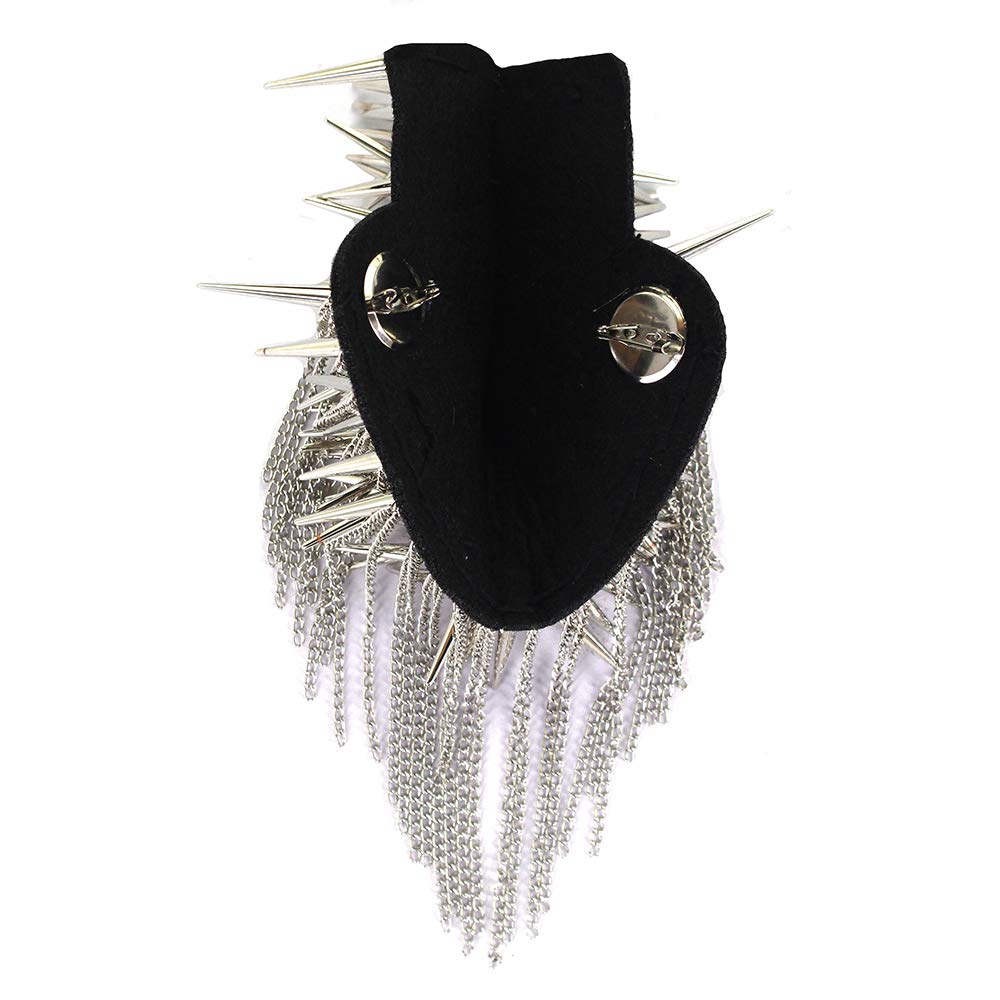 2 Spalline Decorative Con Perline E Frange - Nero, Per Abiti E Costumi