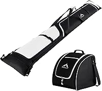 GoHimal Padded Ski Bag & Boot Bag Combo for Air Travel - Fits Skis to 200cm, Boots US13, Water-Resistant Carrier