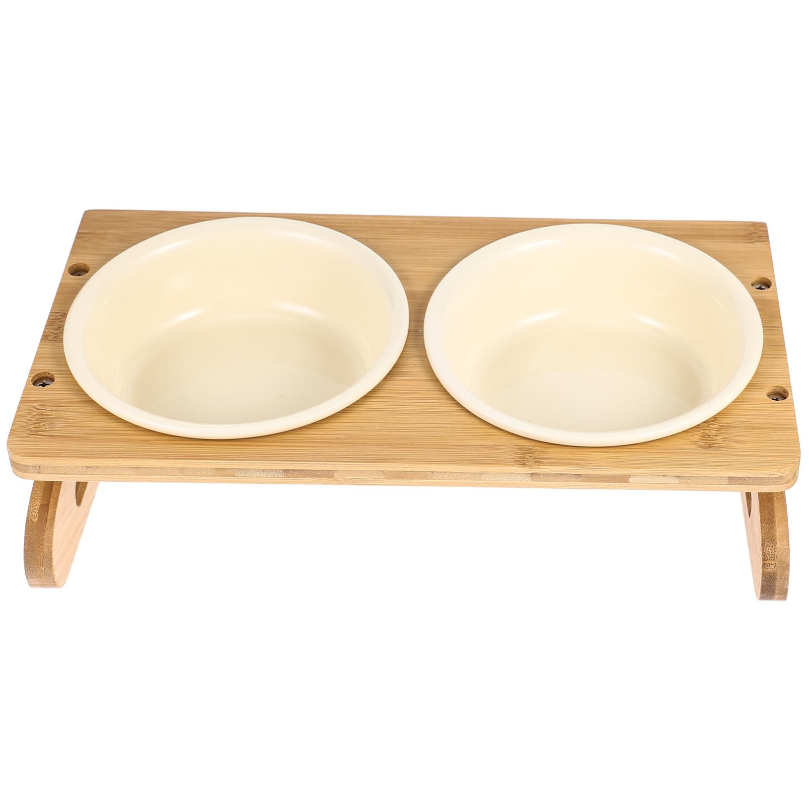 1set Ciotola Per Gatti Elevata Ceramica Ciotola Antiscivolo Per Alimentazione Con Supporto Bamboo Per Comfort e Benessere Degli Animali Domestici