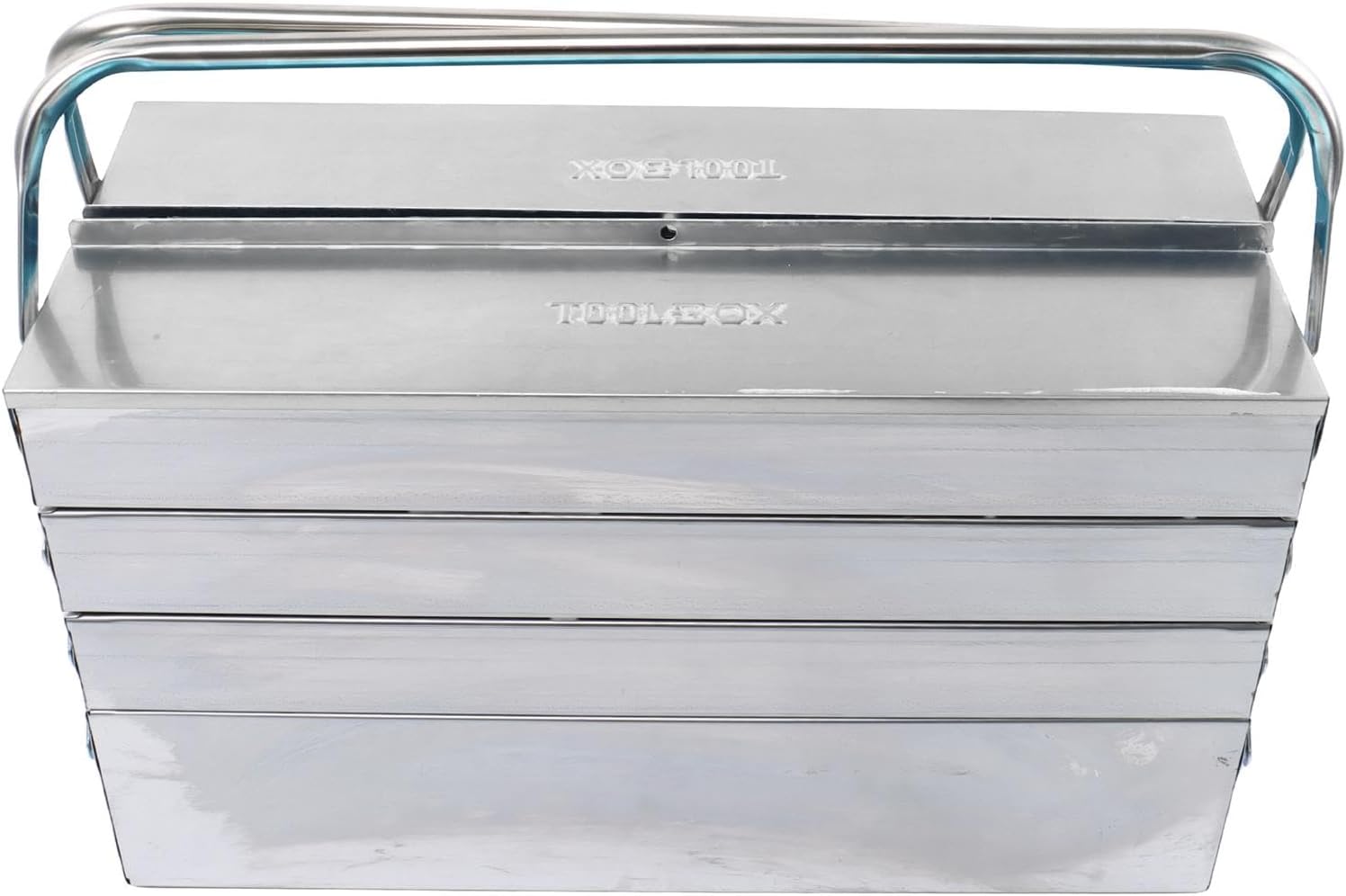 ALL-CARB 18 inch 4 Tier 7 Tray Stainless Steel Folding Cantilever ToolBox