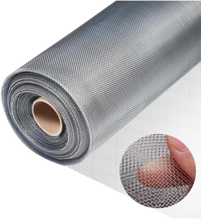 304 Stainless Steel Mesh Screen Roll 39.4 inch x 98.4 ft Window Screen Replacement Wire Mesh for Air Vent Window Door Patio Porch Mesh Barrier for Block Flying Insects 39.4 in x 98.4 ft ?1 x 30M? Silver