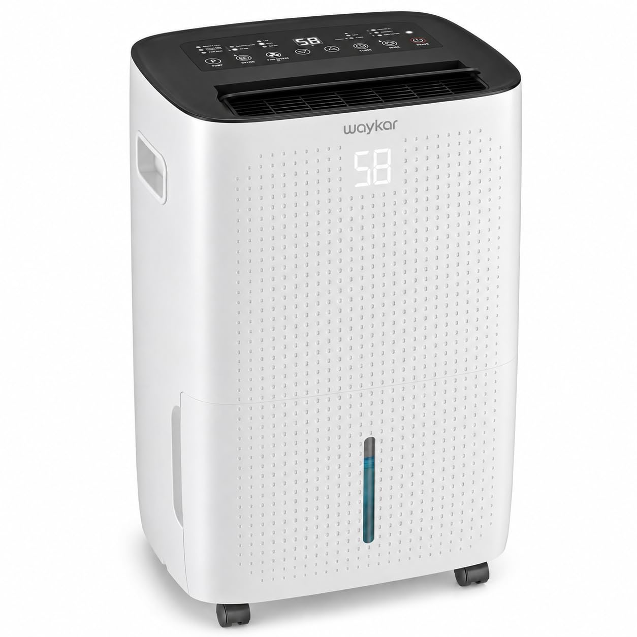 Waykar 145 Pints 6,500 Sq. Ft High Efficiency Dehumidifier with Pump for Commercial and Industrial Large Room, Basement, Home, Storage, Warehouse with Drain Hose and Water Tank