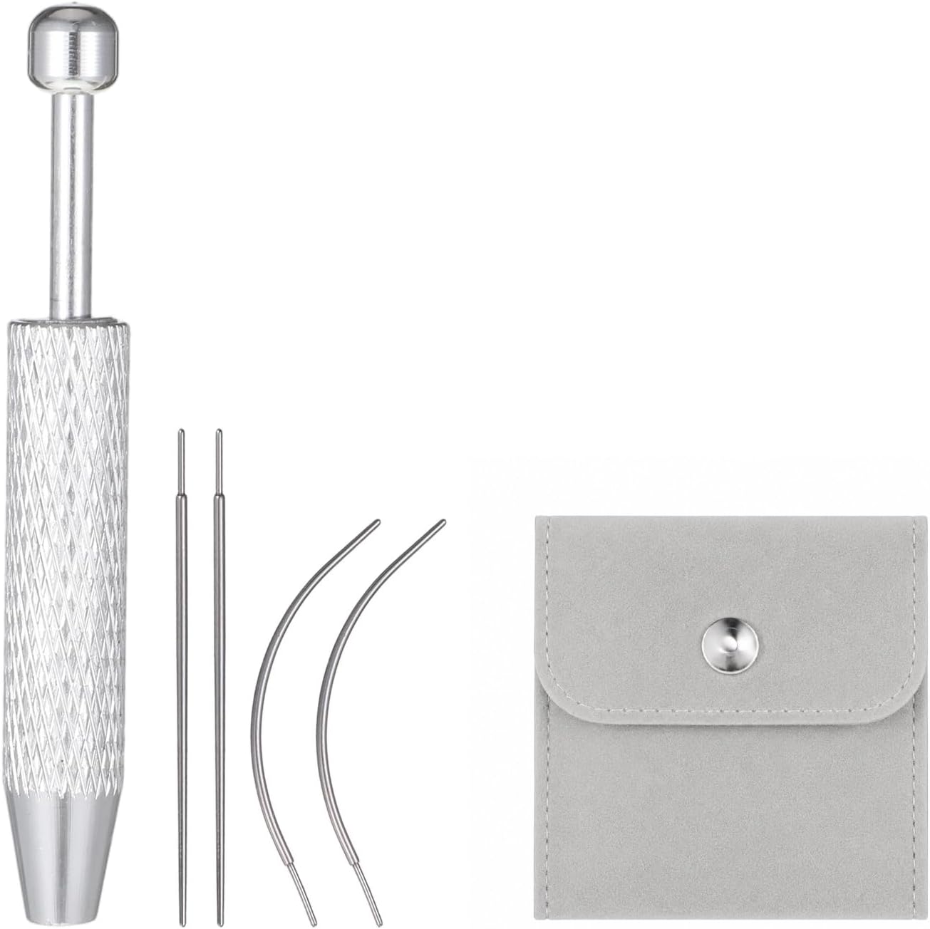 5Pcs Piercing Taper Ball Grabber Tool for Changing Jewelry Flat Back Earring Applicator Tool Piercing Ball Grabber Pin Push In Tapers 20G Stainless Steel Body Piercings Kit for Ear Nose Lip Eyebrow