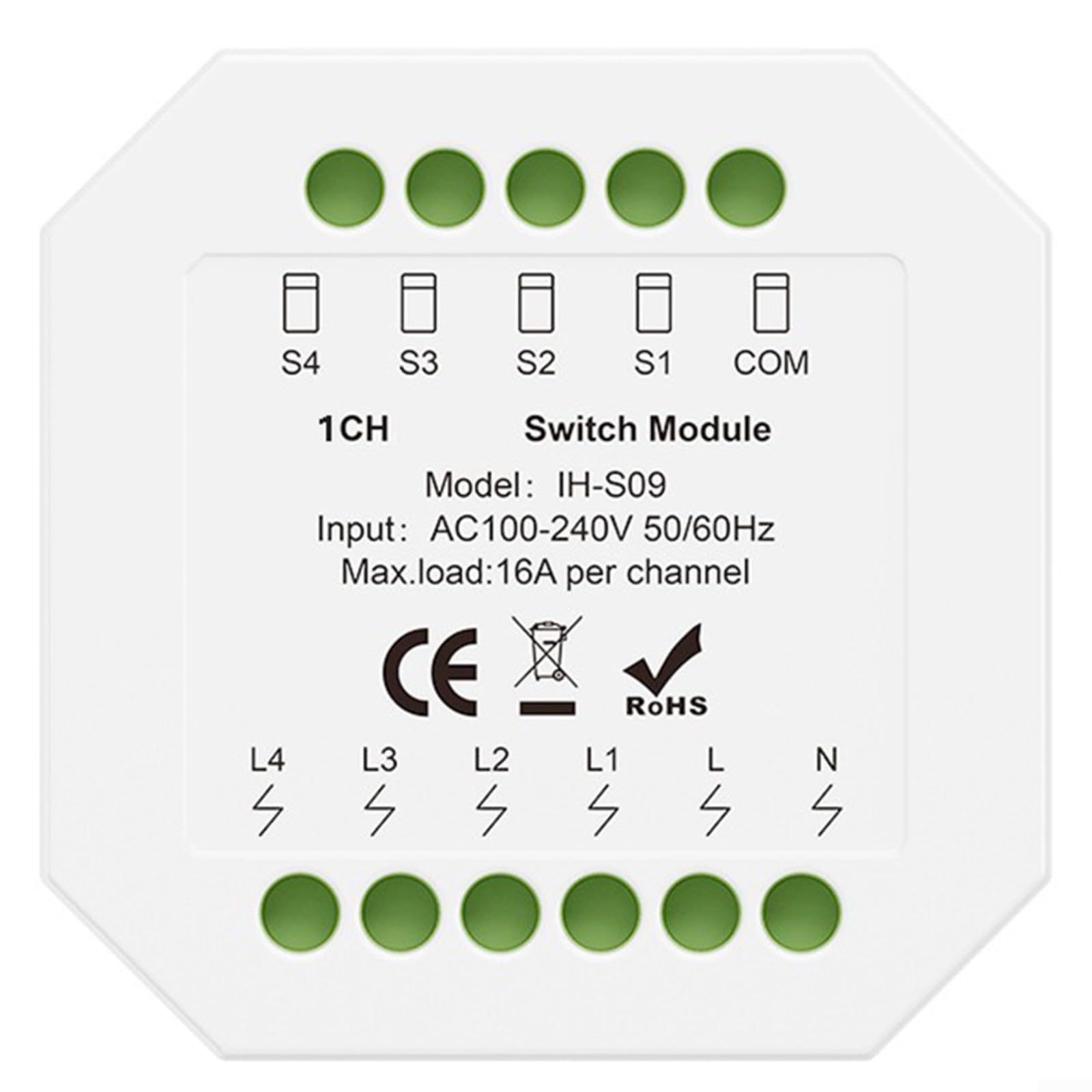Módulo de interruptor inteligente 16A para Tuya para ZIGBEE 30 con aplicación y control de voz, carcasa ABS, blanco, ideal para escenas de automatización del hogar (Zig-bee 1 on)