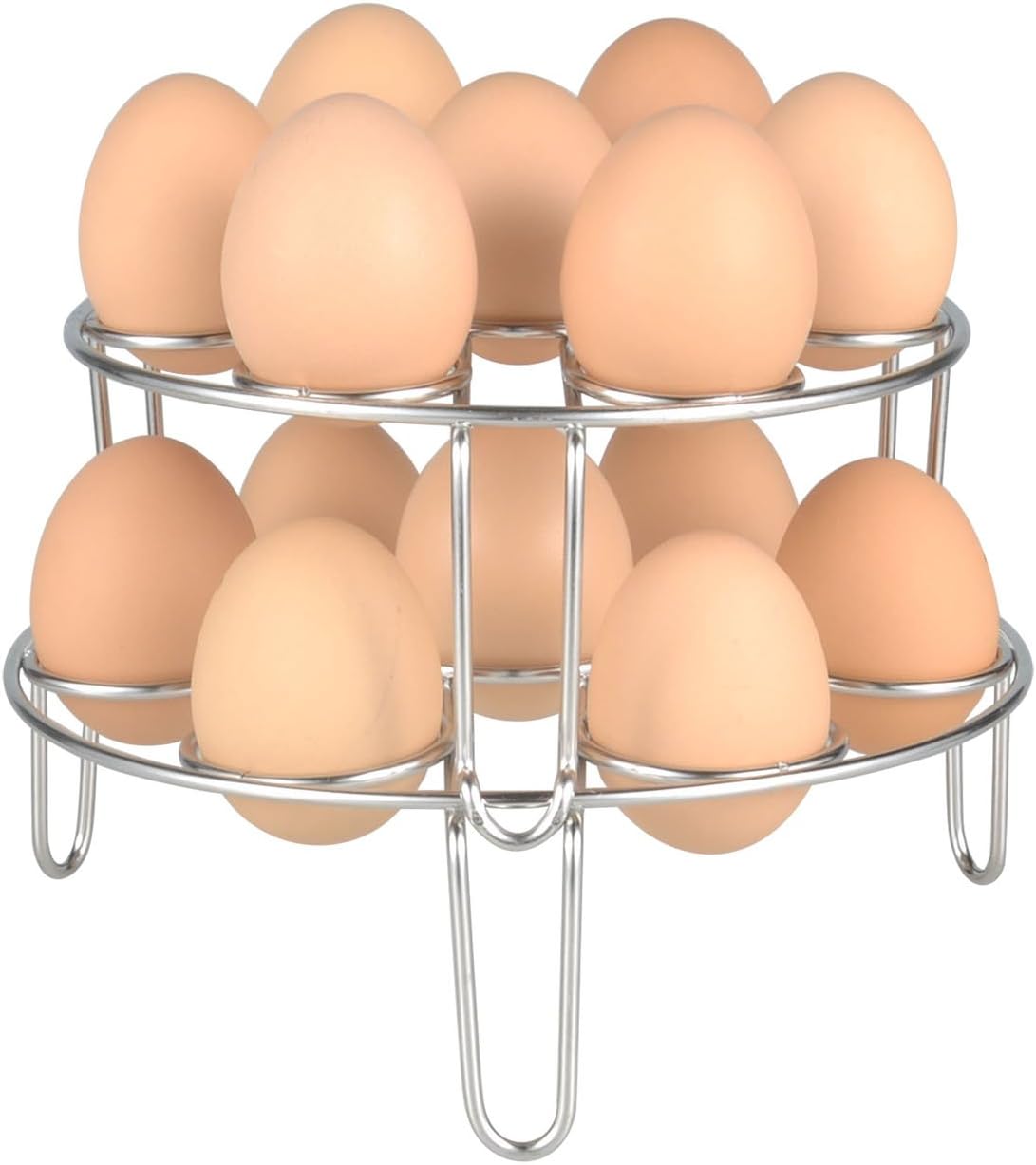 Volla Stand for Pressure Cooker Accessories Instant Pot Egg Steamer Rack, Medium, Silver