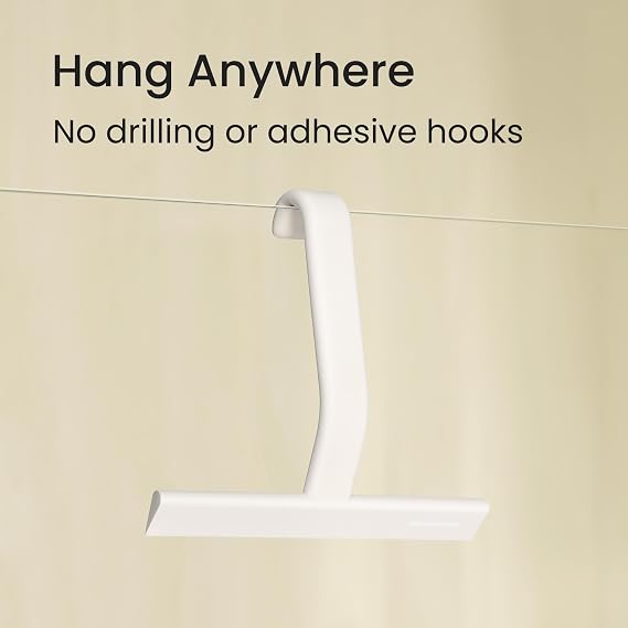 dancemoon JustHang Shower Squeegee with Built-in Hook, 25 cm, White