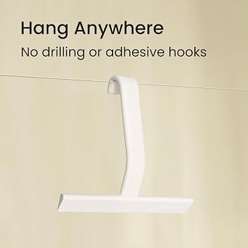 dancemoon JustHang Shower Squeegee with Built-in Hook, 25 cm, White