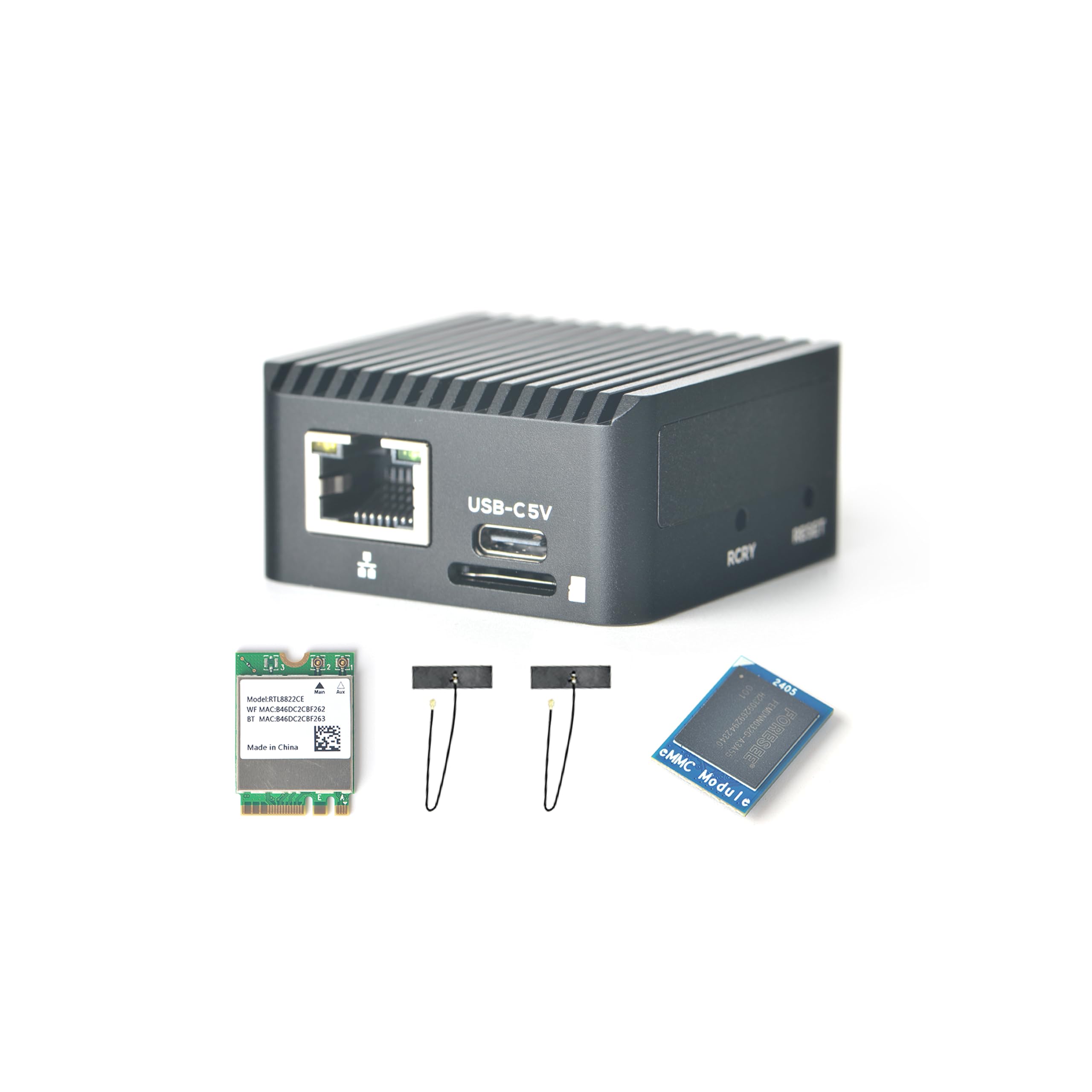 NanoPi Zero2 Mini Fast GbE Computer Router, 1GB/2GB LPDDR4X RAM Mali-450 GPU, 4K H265/H264 Decoder, Gigabit Ethernet Port, IoT Smart Gateway Device (2GB LPDDR4x RAM, 32GB eMMC, with M.2 WiFi Module)