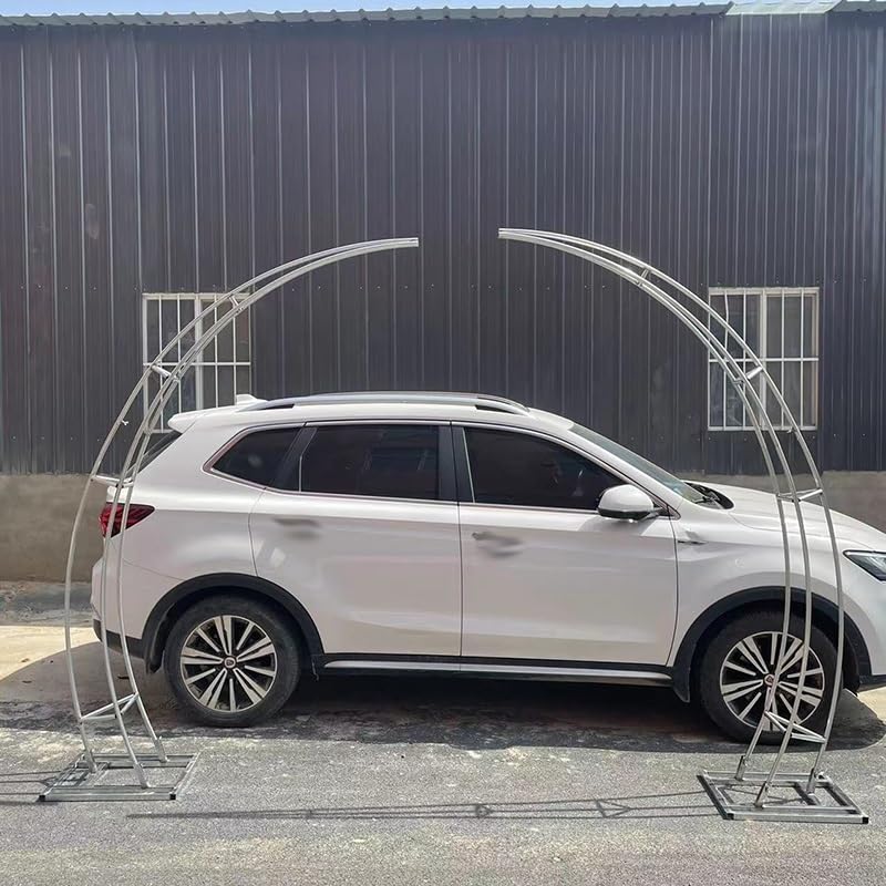 HJLKDYM Wedding Arches Metal Arch Backdrop Stand Set, Curved Top Wedding Flower Arch Decorations, Balloon Arch Stand for Ceremony Birthday Anniversary Decoration(White)