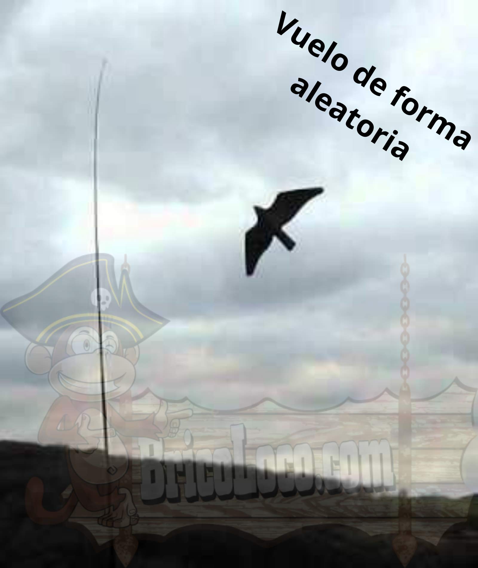BricoLoco Pack Búho + Cometa espantapájaros. Pack Ahuyentador de pájaros, aves, palomas. Ideal para huerto o jardín.