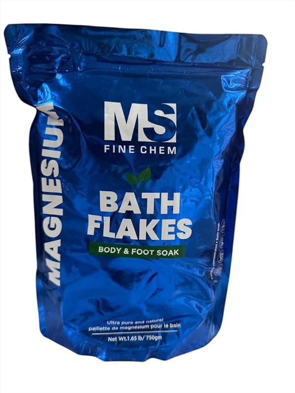 Sais de banho em flocos de cloreto de magnésio MS Finechem, 750 g