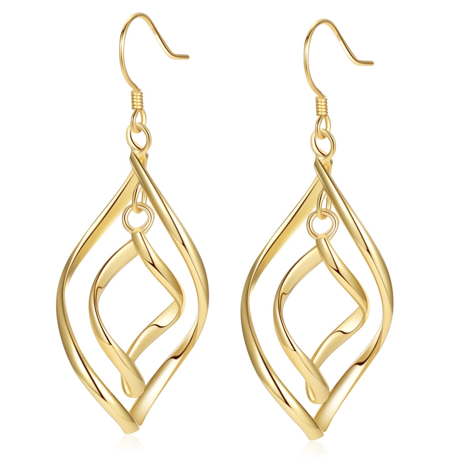 18K Gold Plated Dangle Earrings for Women, Gold Drop Dangling Earrings Hypoallergenic Jewelry Gift