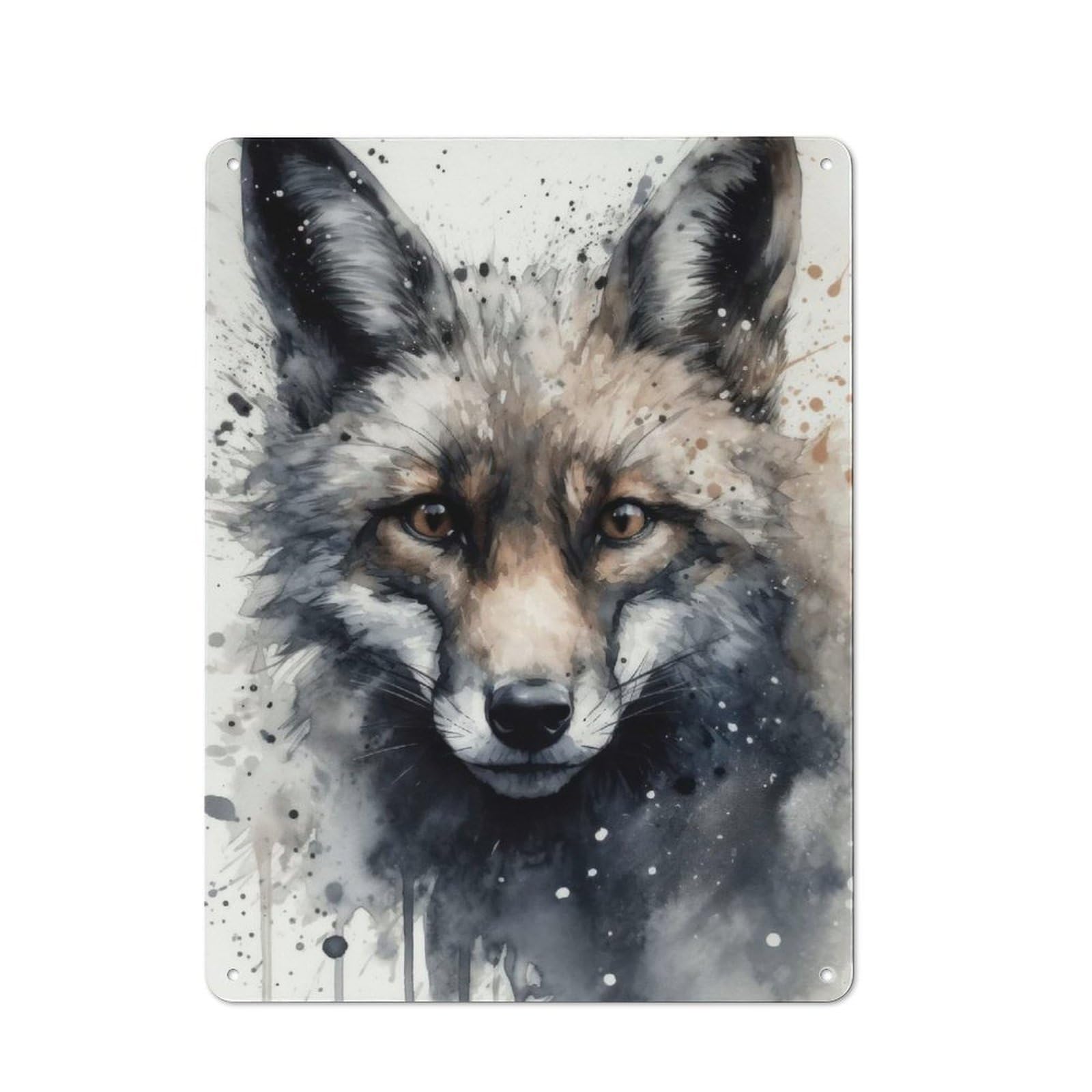 Junmoney Fox Beauty Black Ink Rustic Metal Sign 40X30cm For Kitchen Or Home Bar, Gift For Kitchen Decor Lovers During The Christmas Season