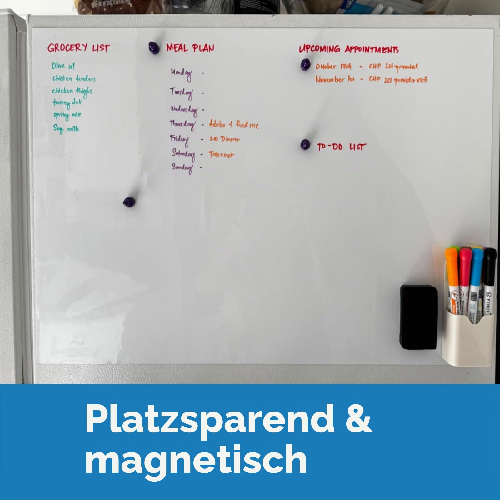 Magnetische Whiteboard Folie 200 x 100 cm, Weißboard Kontaktfolie - Selbstklebend Tafelfolie für Wand, Tür, Büro, Zuhause