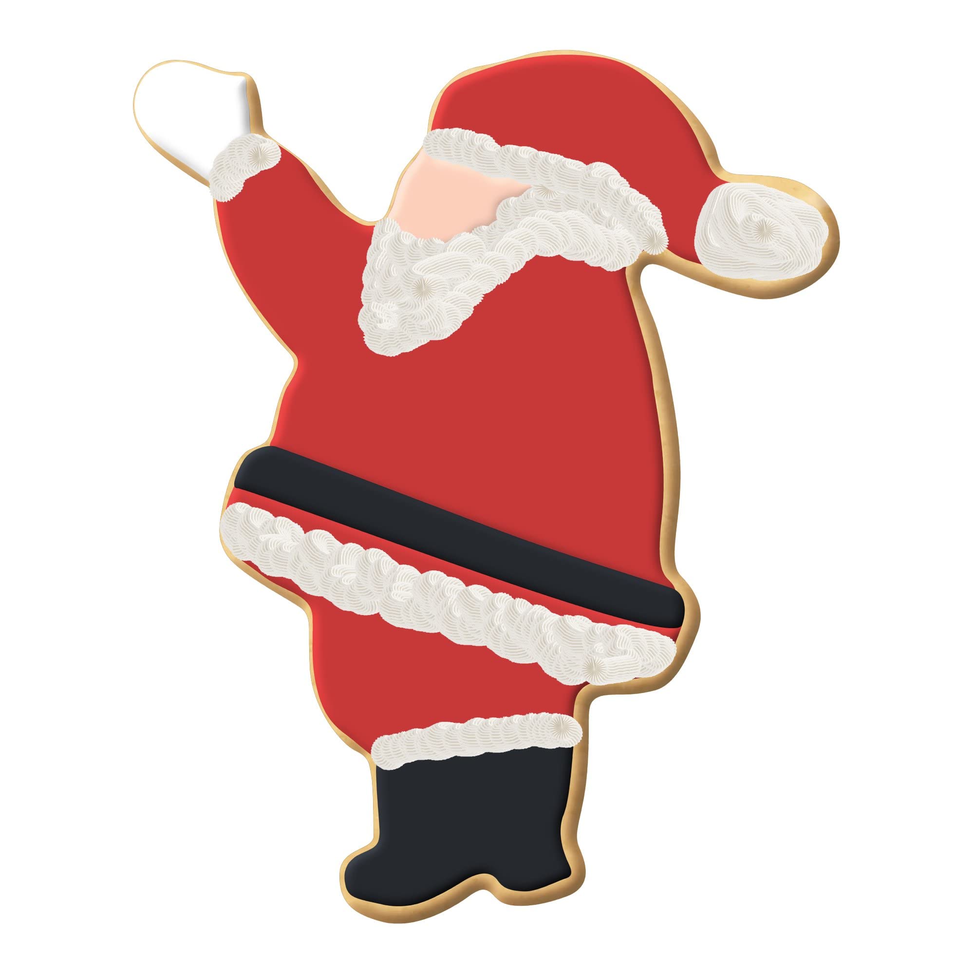 Foose Ausstechform Winkender Weihnachtsmann, 10,2 cm, verzinnter Stahl, winkender Weihnachtsmann, Keksform