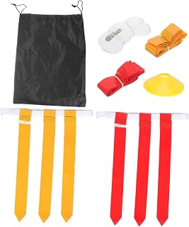 YARNOW Bandas de Rugby Ajustables para Cintura con Banderas Reutilizables Rojo y Juego de Cinturones Blancos para Entrenamiento Aire de Fútbol