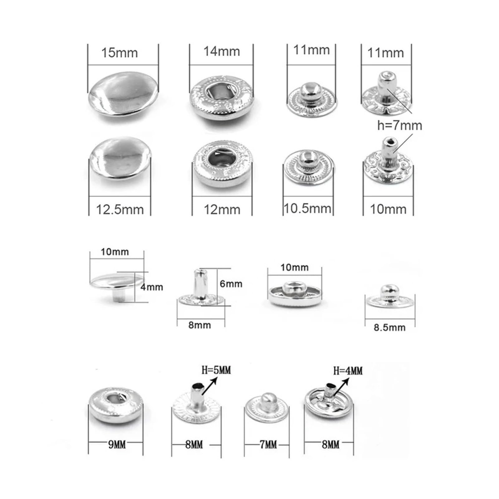 Snap Fasteners Botón Die Molde especial for máquina de botones (12 mm)