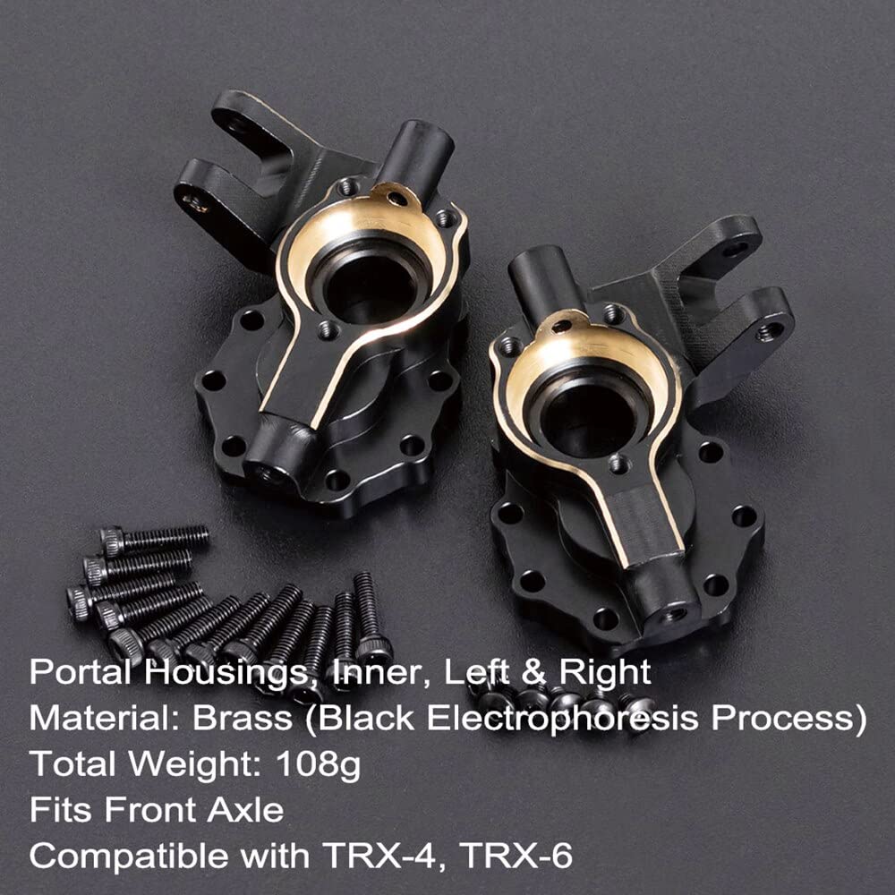 Boîtier d'essieu en laiton pour contre-poids TRX4 Boîtier d'essieu portail pour chenille RC 1/10 TRX6 TRX4 Bronco Defender mise à niveau (un contre-poids en laiton 4 en 1