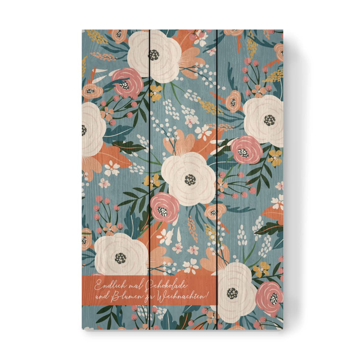 artboxONE Holzbild 45x30 cm Floral Schokolade + Blumen von Künstler OHKIMIKO