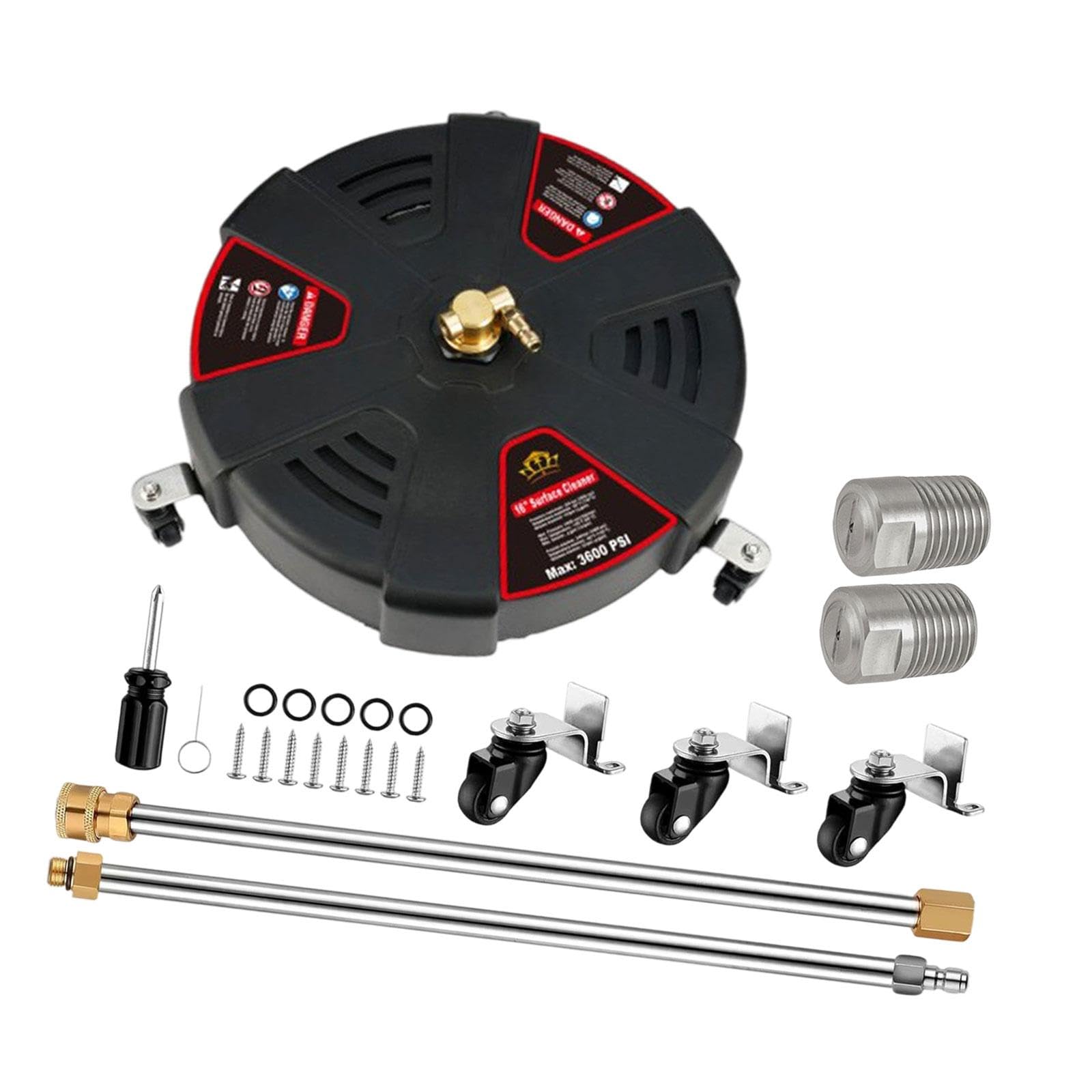 LOVIVER Driveway Power Washer, Rotary Surface Cleaner, High Pressure Flat Surface Cleaner, Pressure Washer Surface Cleaner for Park Cleaning Sidewalks (16IN)