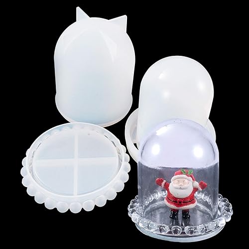 Cloche Bell - Moldes de resina con base para dados y taza, juego de moldes de silicona, joyería creativa, coleccionable, soporte para exhibición,