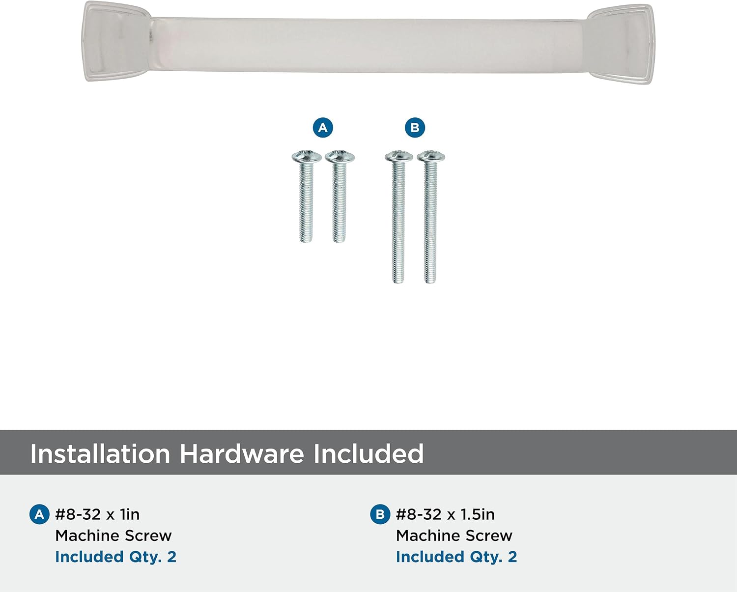 Amerock | Cabinet Pull | Polished Nickel | 3-3/4 inch (96 mm) Center to Center | Revitalize | 1 Pack | Drawer Pull | Drawer Handle | Cabinet Hardware