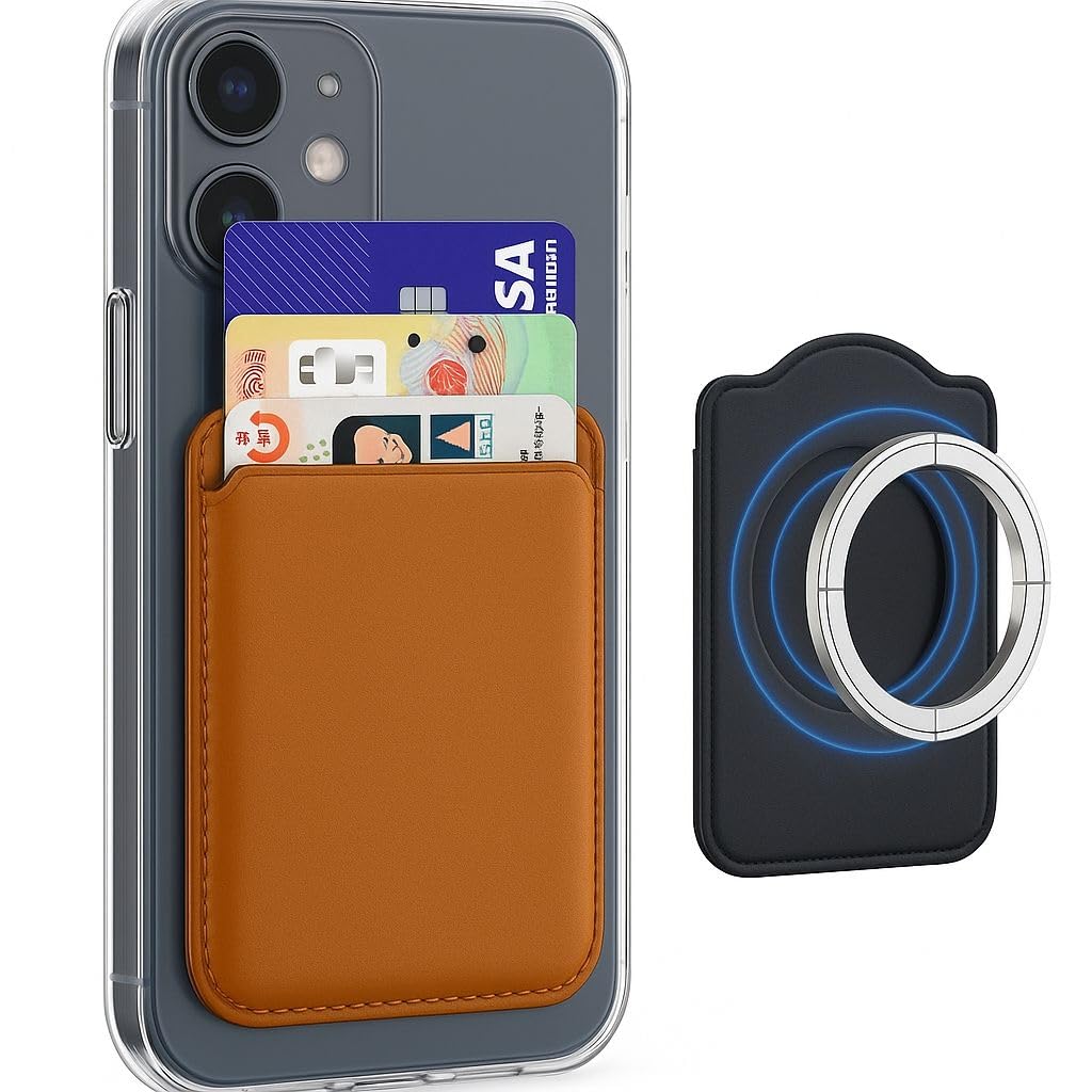 PRIME360 Magnetic Leather Wallet for iPhone 12/13 / 14/15 / 16/17, Samsung Galaxy S22 / S23 / S24, Google Pixel 7/8 / 9 | Premium Slim Card Holder | Bifold Design for Men Brown-image-3