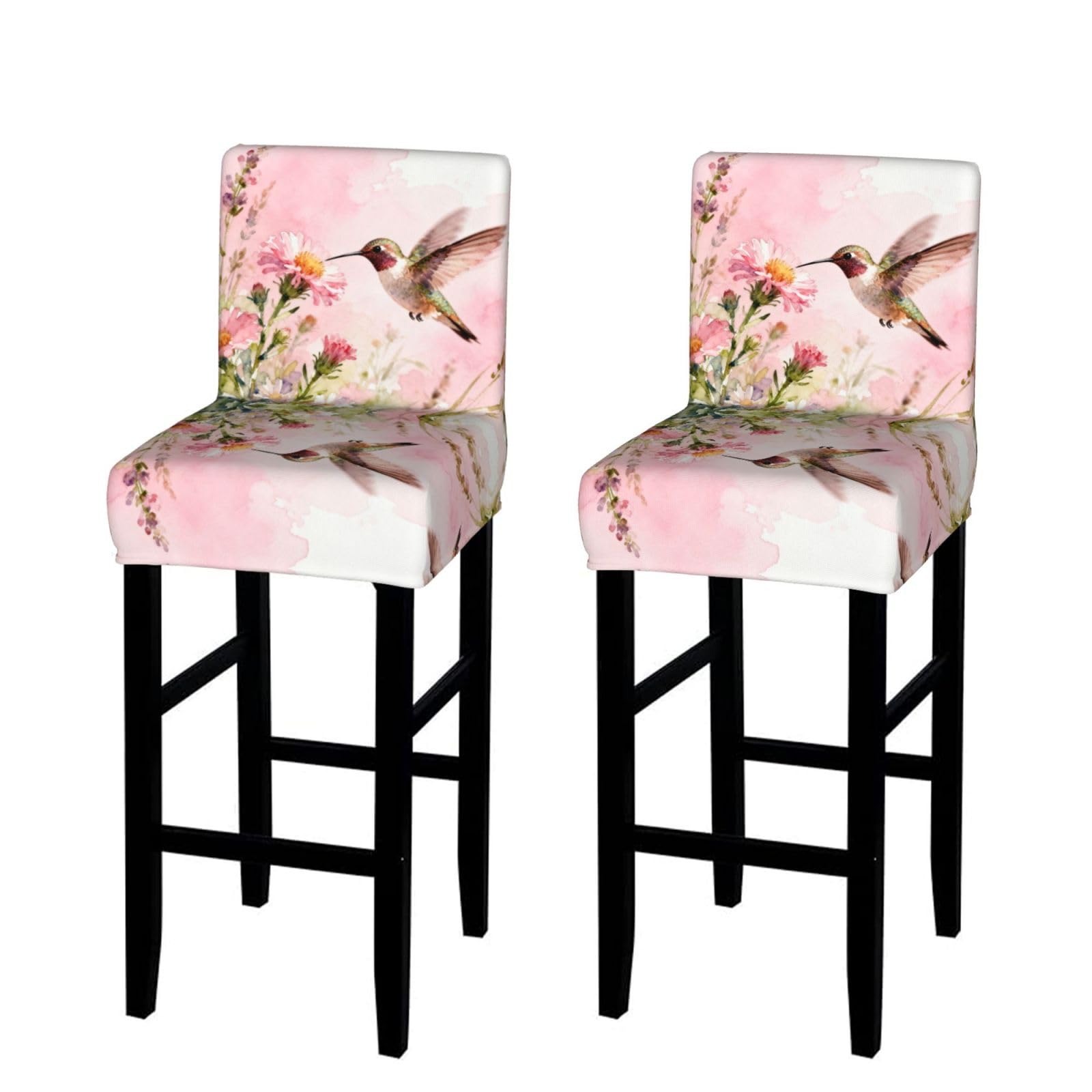 SXZVVBN Hummingbird Stretch Bar Stool Covers Dining Seat