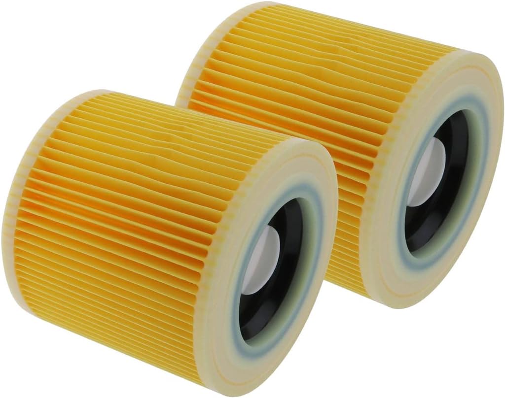 Azonee Cartridge Filter Compatible with Karcher Wd2.200 Wd3.500 Wet Dry Vacuum Cleaners, 2 Pack Replacement Vacuum Filter Cleaners Cartridge HEPA Filter for Kärcher A1000 A2204 A2534PT MV2 MV3