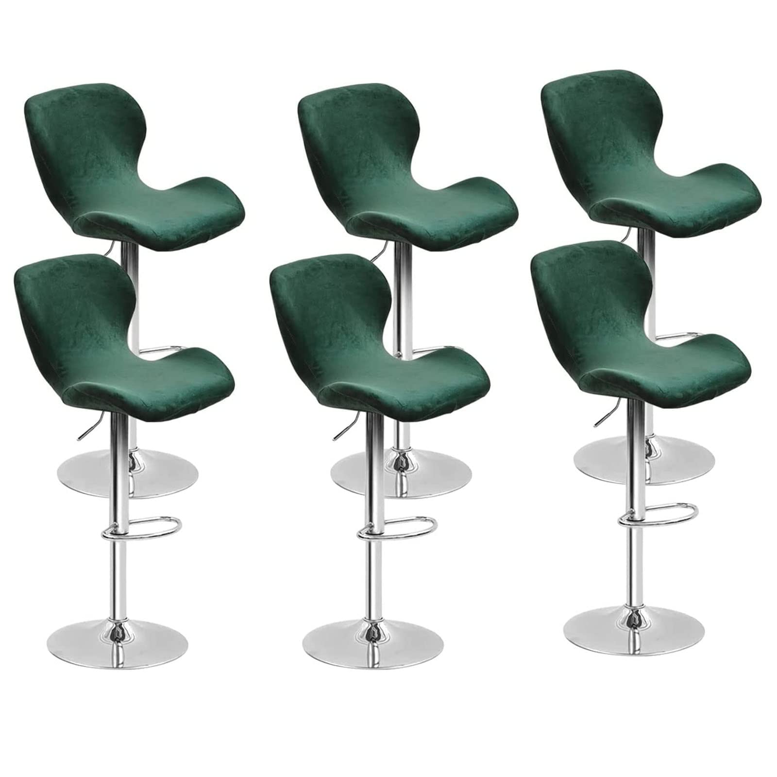 Leomix Velvet Bar Stool Cover Curved Swivel Set, Stretch Counter Height Bar Stools Cover, for Short Back Dinning Room Bar Chair,D,6pack — image 1