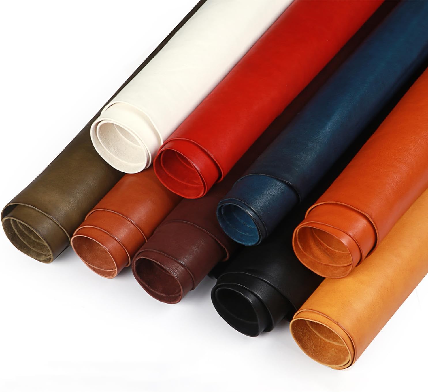WUTA Leather Sheets Through-Dyed Natural Textured Full Veg Tanned Cowhide 1.0-2.0MM Thick First Layer Leather for Bags Sewing Hobby Workshop, Brown, Irregular 3 feet