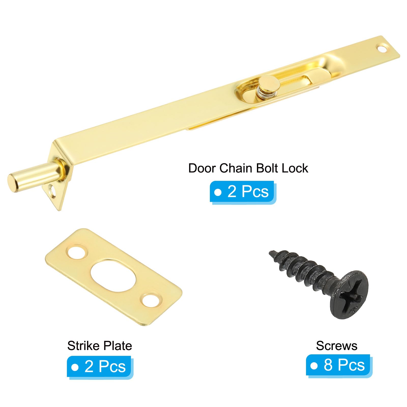 PATIKIL Flush Bolt 8" x 0.71" - Image 3