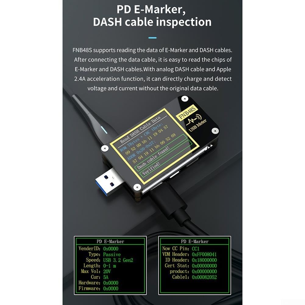 USB C Tester FNB48S HD Screen Voltmeter Ammeter(With)