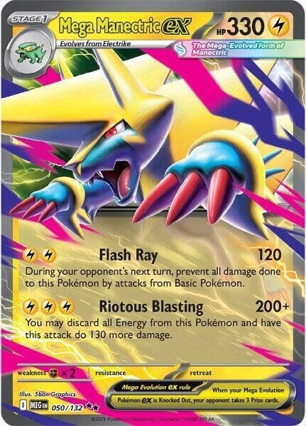 Pokemon - Mega Manectric ex - 050/132 - ME01: Mega Evolution (MEG) - Double Rare - Single Card