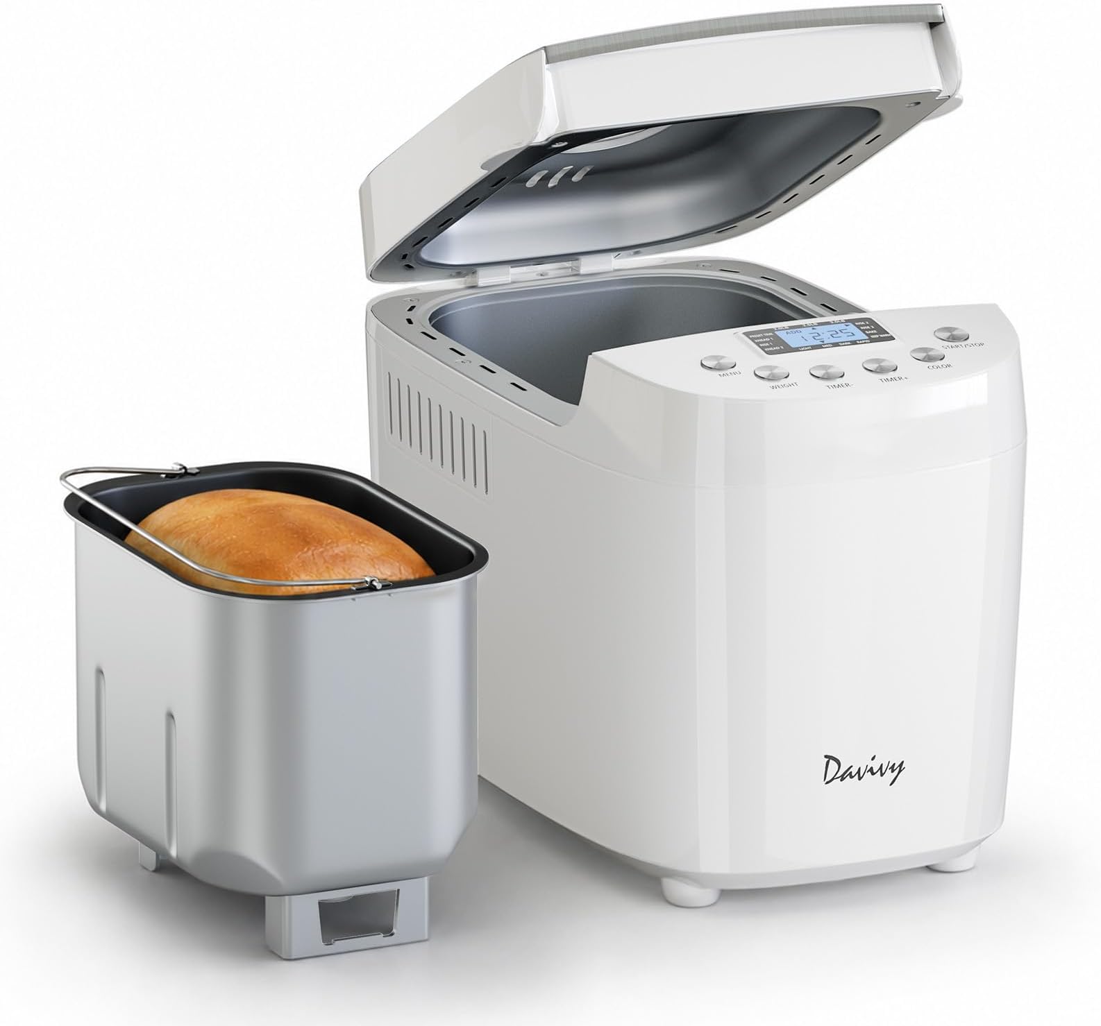 Davivy Bread Maker Machine with 2 Dough Kneading Paddles,15-in-1 Automatic Large Capacity Bread Machine Nonstick Bowl For Bread, Jam& Yogurt, 3 Loaf Sizes and 3 crust settings, 3LB